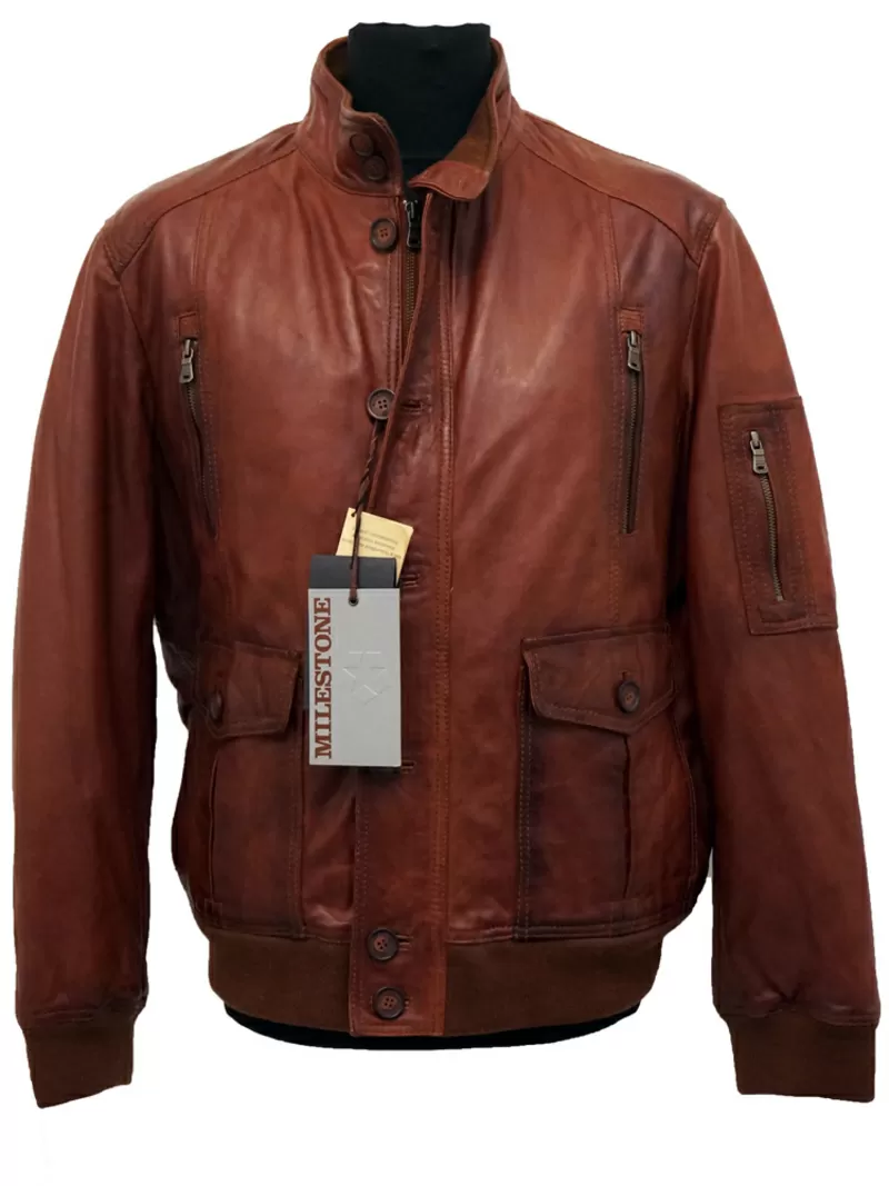 Брендовая одежда, кожаные куртки Pierre Cardin, Mustang, Milestone, Trapper.  6