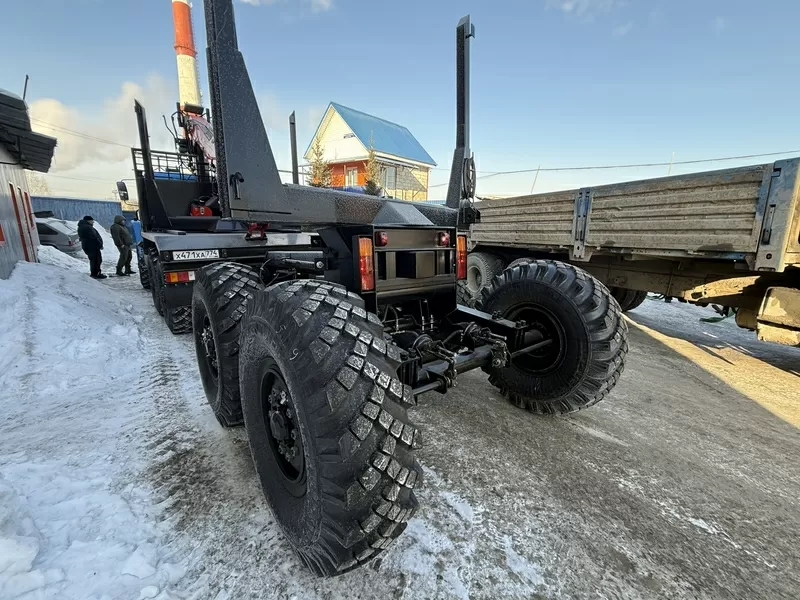 Лесовоз Урал турбированный с манипулятором и прицепом роспуском 2