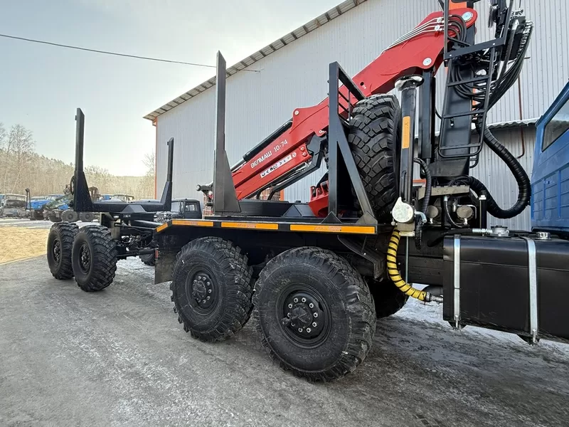 Лесовоз Урал турбированный с манипулятором и прицепом роспуском 5