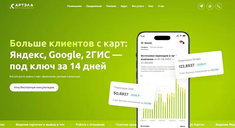 Продвижение бизнеса в Яндекс Картах, Google и 2ГИС